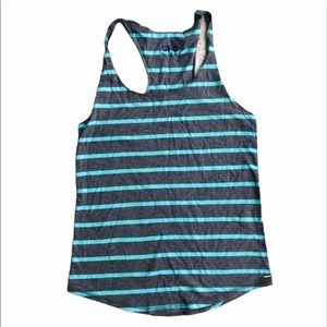🌵 Garage Striped Tank Top Teal Gray Sz XS